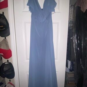 Elegant Blue Women's Bridesmaids Dress